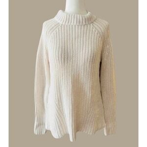 NEW‎ Goodthreads Chunky Knit Sweater Mock Neck Long Sleeve Pullover Cream Small